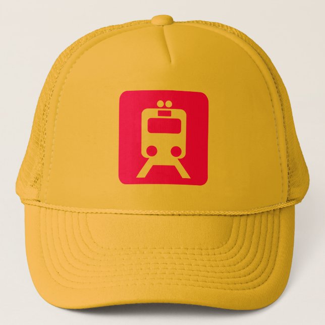 Gorra De Camionero Rótulo de tren - Magenta (Anverso)