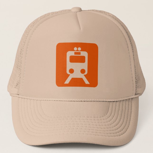 Gorra De Camionero Rótulo de trenes - Naranja (Anverso)