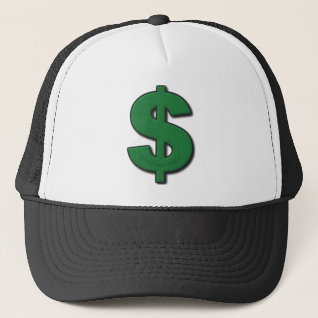 Gorra De Camionero Rótulo del dólar verde (Anverso)