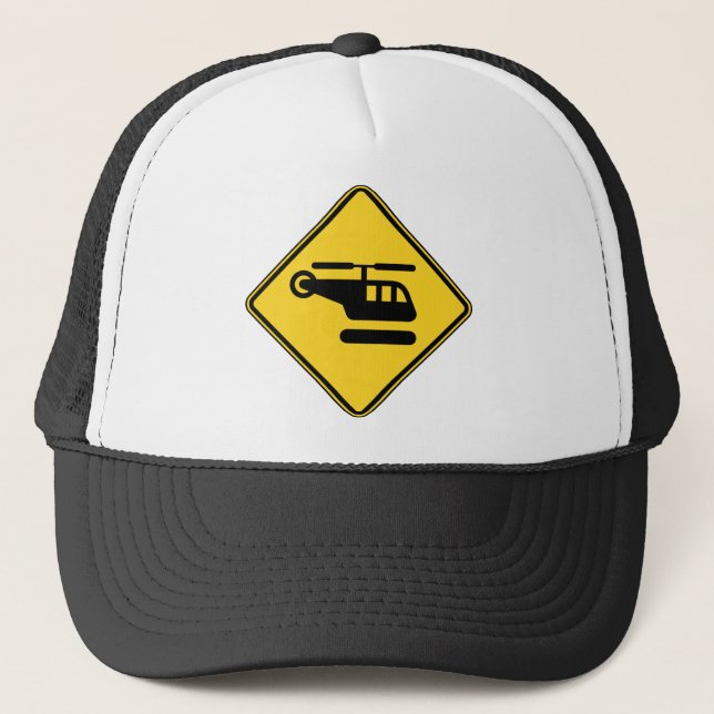 Gorra De Camionero Rótulo del helicóptero de precaución (Anverso)