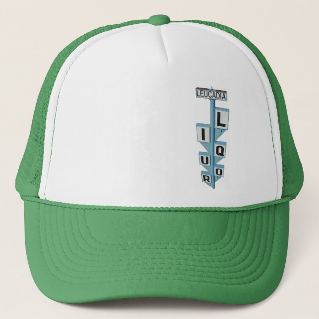 GORRA DE CAMIONERO RÓTULO DEL LICOR DE LEUCADIA (Anverso)