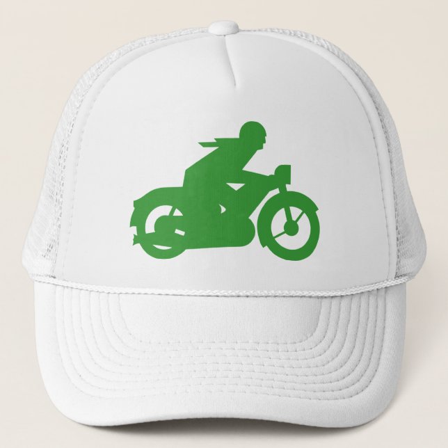 Gorra De Camionero Rótulo Green Motorbiker (Anverso)