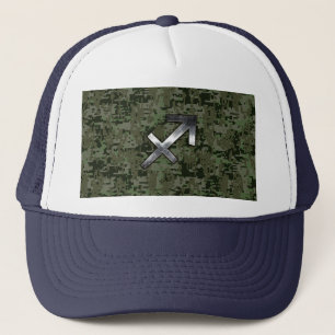 Gorra De Camionero Rótulo Silver Sagittarius en Camo Digital Woodland