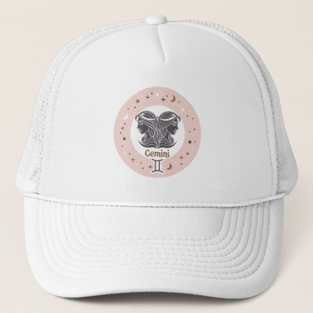 Gorra De Camionero Rótulo Zodiac Gemini (Anverso)