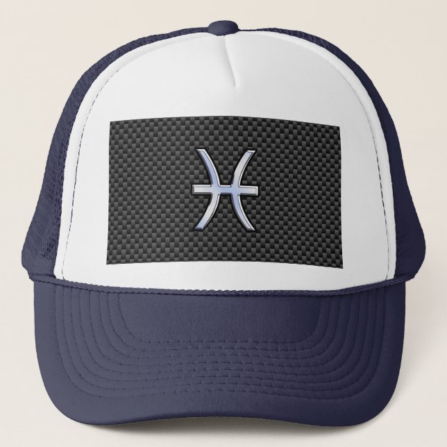 Gorra De Camionero Rótulo Zodiac Silver Pisciendo sobre la impresión  (Anverso)