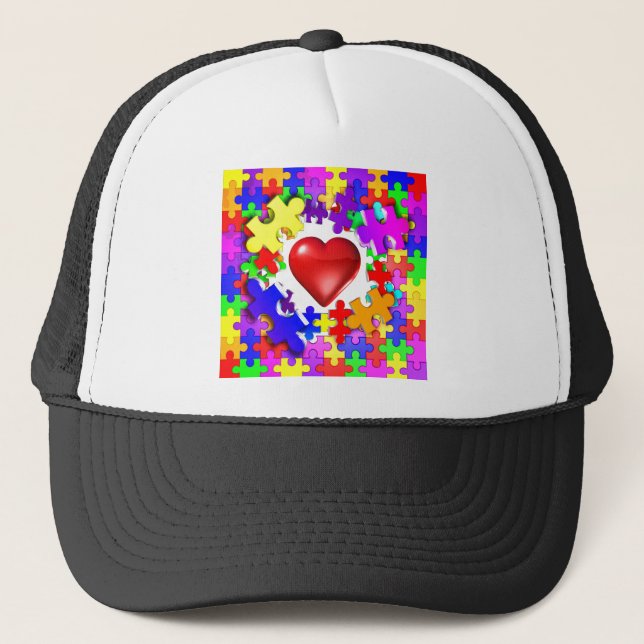 Gorra De Camionero Roturas del amor con autismo (Anverso)