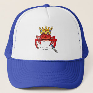 Gorra De Camionero Royalty del cangrejo con cuchillo, MeWarriorWoman 