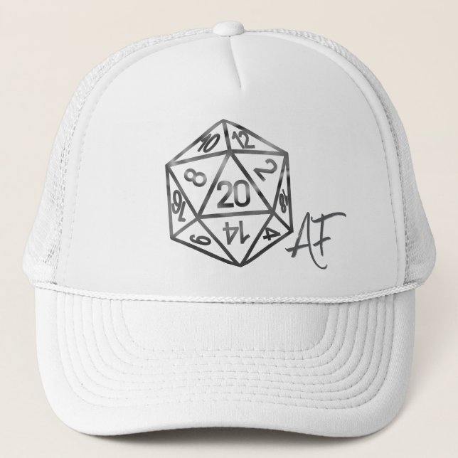 Gorra De Camionero RPG Crit AF | Fantasía Tabletop Retro Gamer Dice (Anverso)