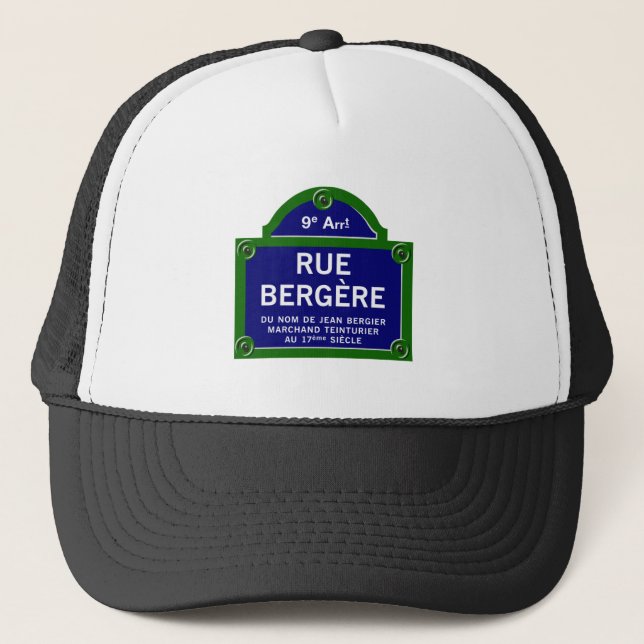 Gorra De Camionero Ruda Bergere, placa de calle de París (Anverso)