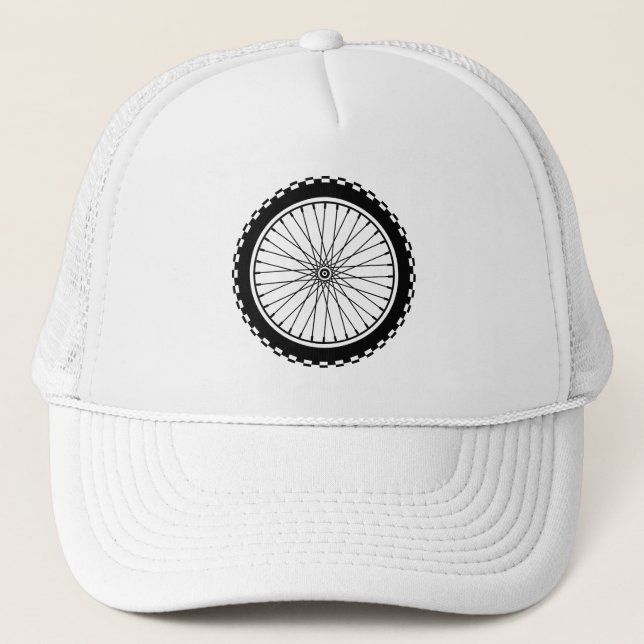 Gorra De Camionero Rueda de bicicleta de montaña - Negro (Anverso)