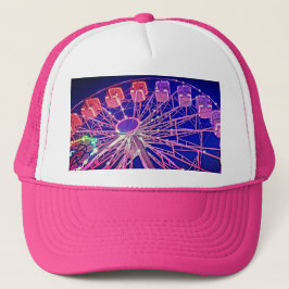 Gorra De Camionero Rueda de la fortuna roja y púrpura