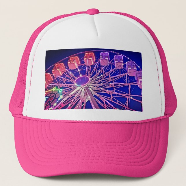 Gorra De Camionero Rueda de la fortuna roja y púrpura (Anverso)