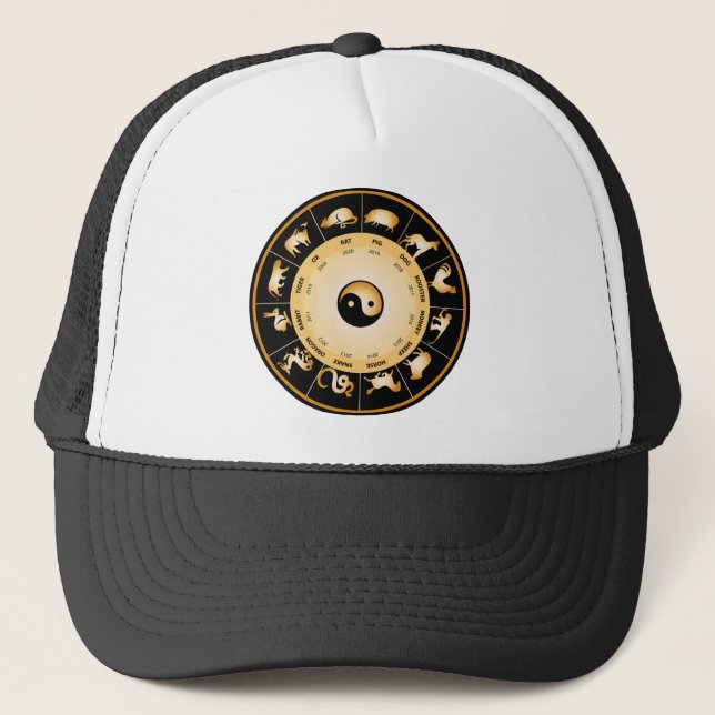 Gorra De Camionero Rueda de zodiac china (Anverso)
