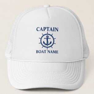 Gorra De Camionero Rueda náutica de capitán Boat Name Anchor Rope