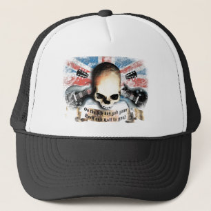 Gorra De Camionero ruedas flag rock and skull and guitars