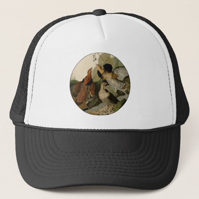 Gorra De Camionero Ruffed Grouse Audubon Game Bird (Anverso)