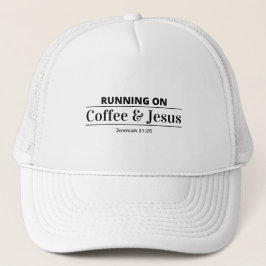 Gorra De Camionero Running On Coffee & Jesus Trucker Hat