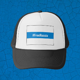 Gorra De Camionero Rusia Libre - Inglés - Blanco Blanco Azul blanco