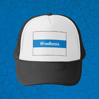 Gorra De Camionero Rusia Libre - Inglés - Blanco Blanco Azul blanco