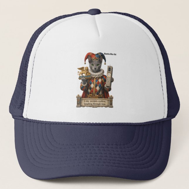 Gorra De Camionero Russian Blue Arlequin Cat (Anverso)
