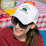 Gorra De Camionero Rústica pina de la unión familiar<br><div class="desc">Sombrero de camionero de la familia Rustic Pine Trees - Green Forest</div>