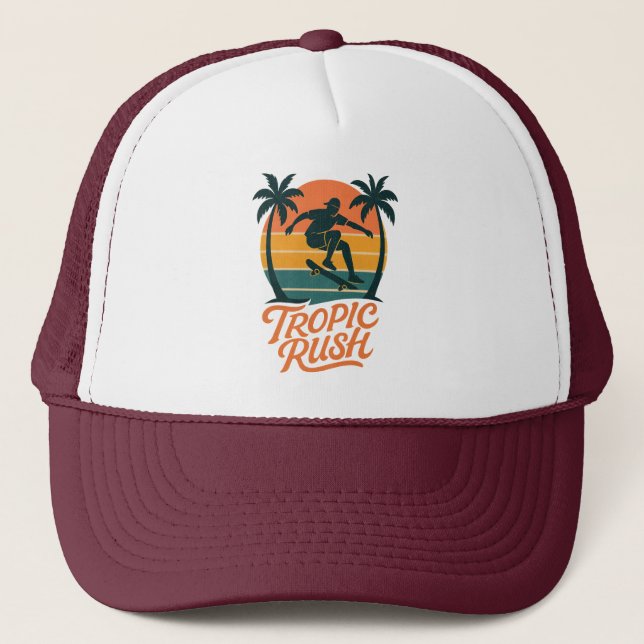 Gorra De Camionero Rústica Tropic - Vibes de esquí de época (Anverso)