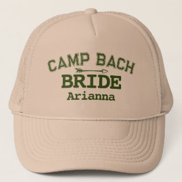 Gorra De Camionero Rústico personalizado del campamento retro verde