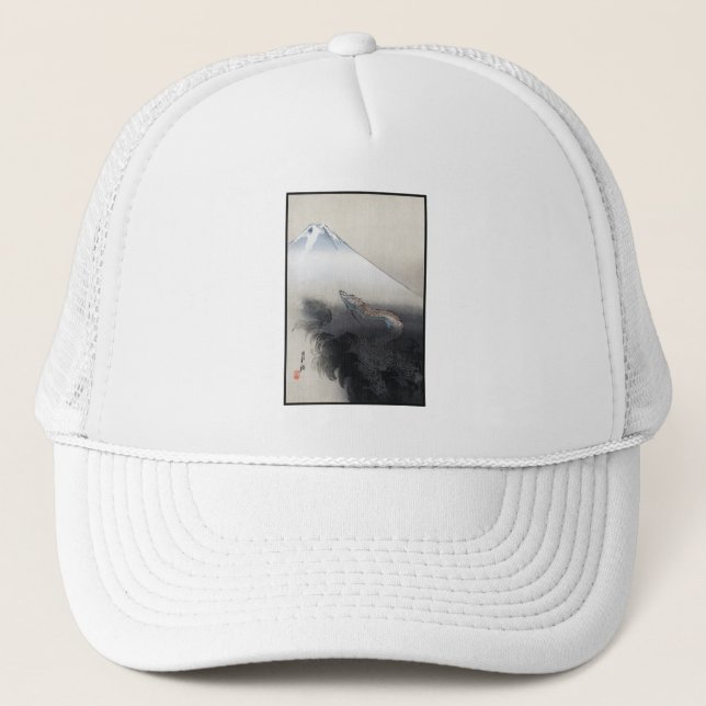 Gorra De Camionero Ryu Shoten: Dragón ascendente sobre Fuji, Japón (Anverso)