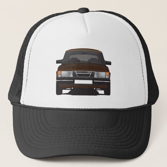 Gorra De Camionero Saab 900 turbo (marrón) (Anverso)