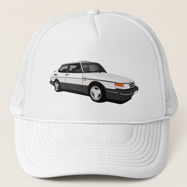 Gorra De Camionero Saab blanco 900 Turbo Coupé (Anverso)
