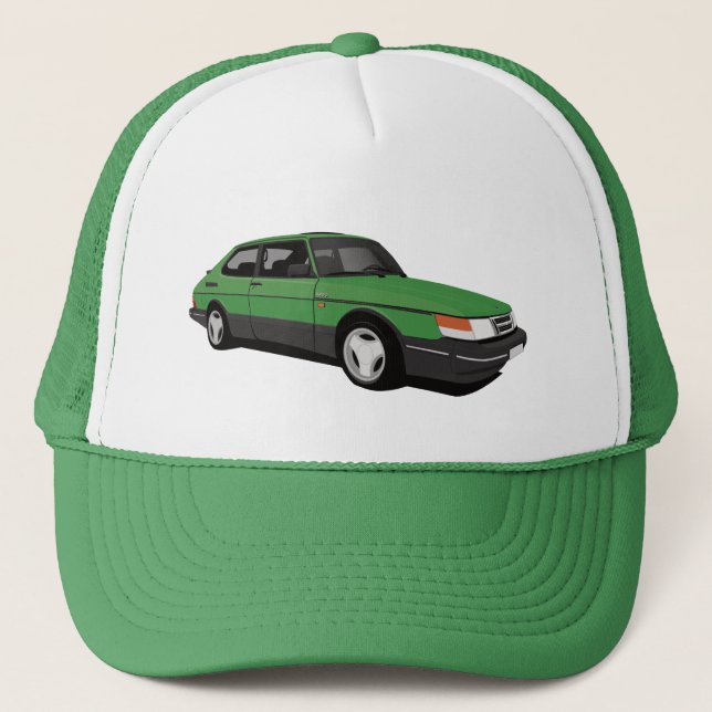 Gorra De Camionero Saab verde 900 Turbo Coupé (Anverso)