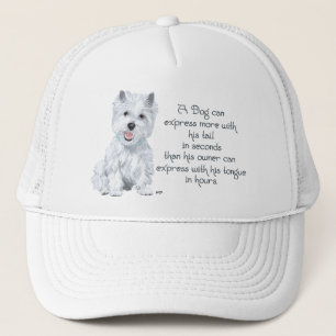 Gorra De Camionero Sabiduría de Westie - ¿Cola o lengua agitadas?