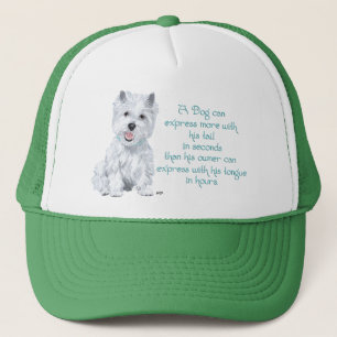 Gorra De Camionero Sabiduría de Westie - ¿Cola o lengua agitadas?