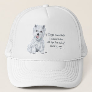 Gorra De Camionero Sabiduría de Westie - Si los perros pudieran habla