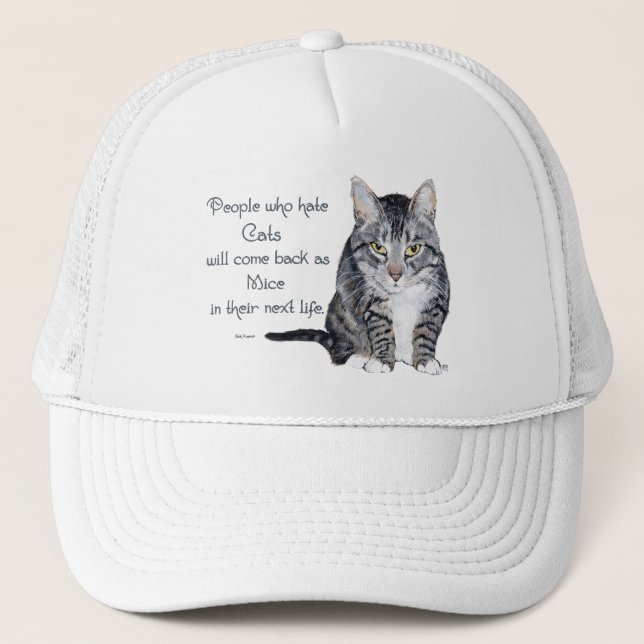 Gorra De Camionero Sabiduría del gato - gente que odia gatos (Anverso)
