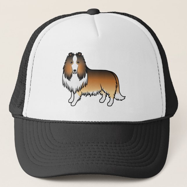 Gorra De Camionero Sable Rough Collie Cute Cartoon Dog (Anverso)