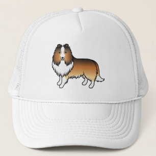 Gorra De Camionero Sable Shetland Sheepdog Sheltie Perro de caricatur