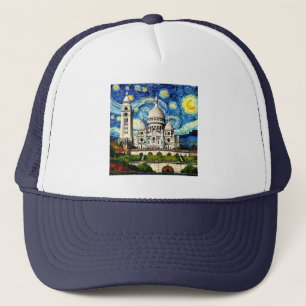 Gorra De Camionero Sacre-Coeur París Francia Noche estrellada