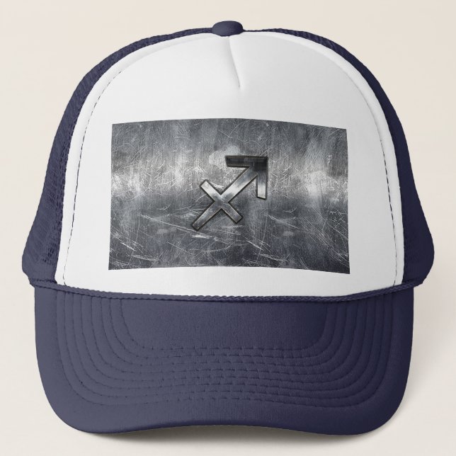 Gorra De Camionero Sagittarius Symbol Grunge Estilo Acero Molesto (Anverso)