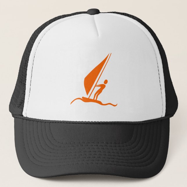Gorra De Camionero Sailboarding - Naranja (Anverso)