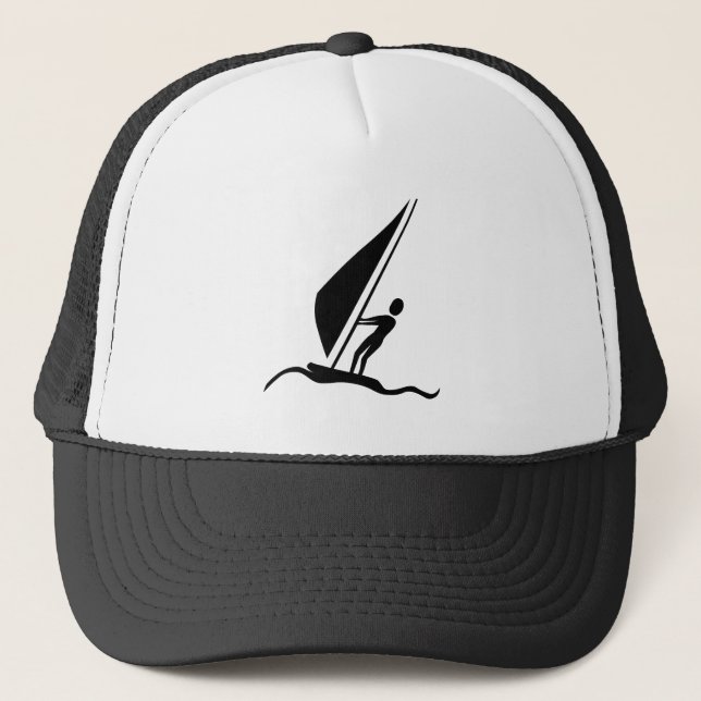 Gorra De Camionero Sailboarding - Negro (Anverso)