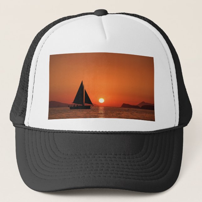 Gorra De Camionero Sailboat Sunset (Anverso)