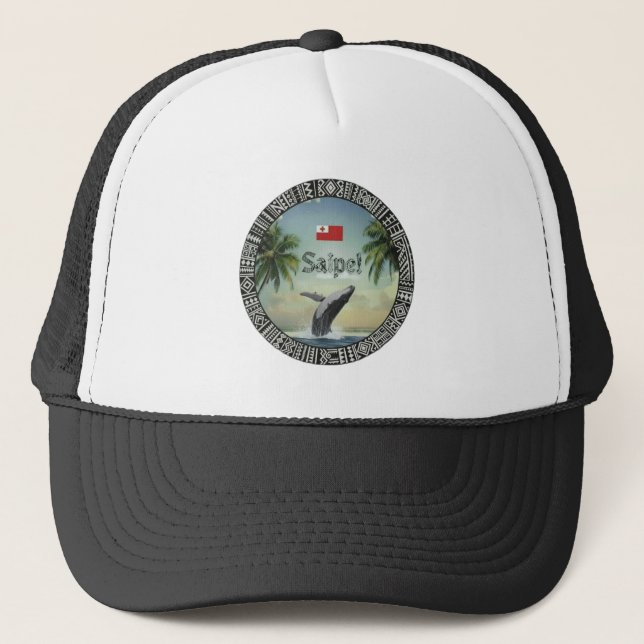 Gorra De Camionero Saipe Tonga Eua whale off grid Pacific island (Anverso)