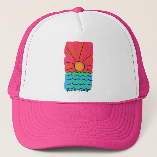 Gorra De Camionero Salida del sol en el lago torch (Anverso)