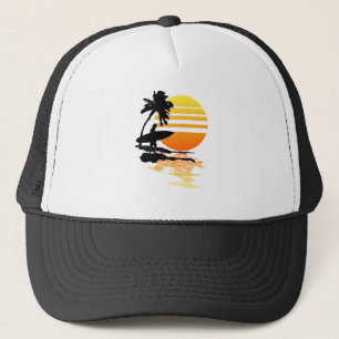 Gorra De Camionero Salida del sol que practica surf