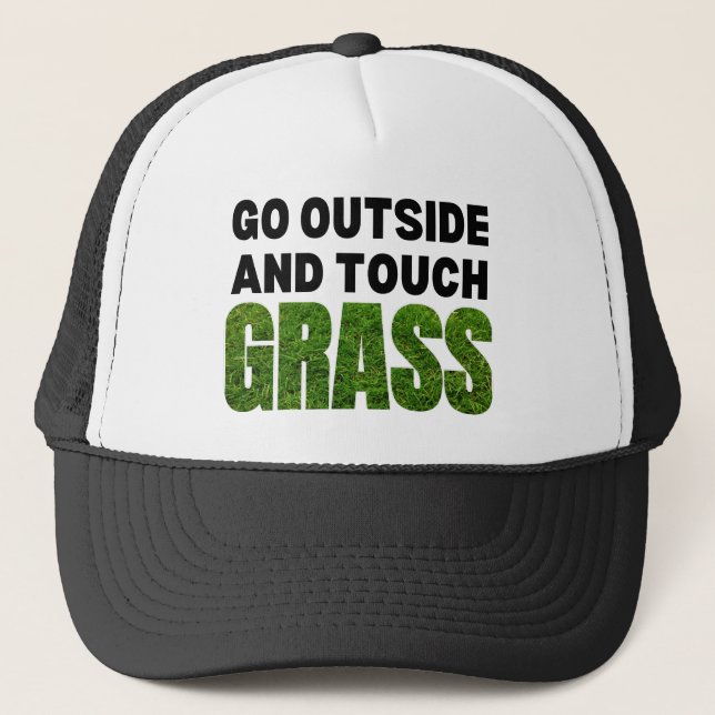 Gorra De Camionero SALIR FUERA DE TOUCH GRASS Humor gracioso (Anverso)