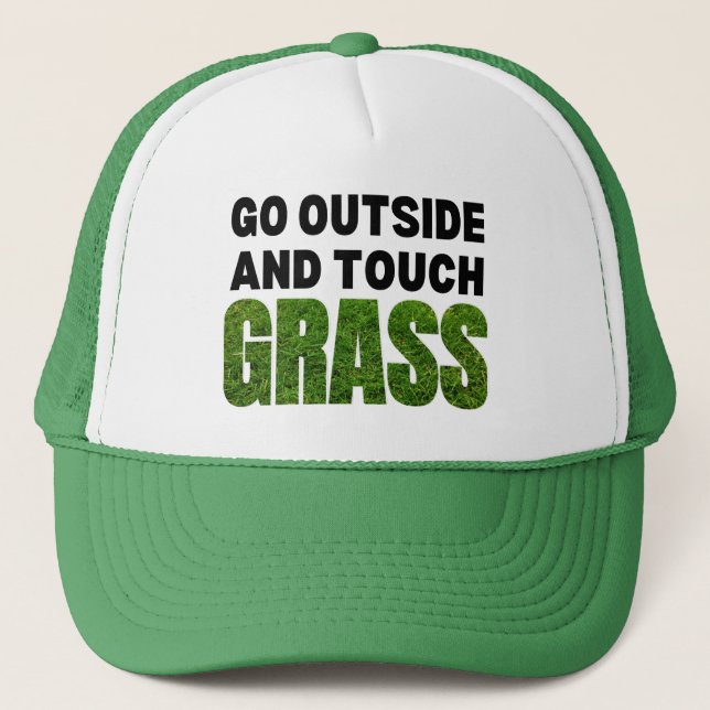 Gorra De Camionero SALIR FUERA DE TOUCH GRASS Humor gracioso (Anverso)