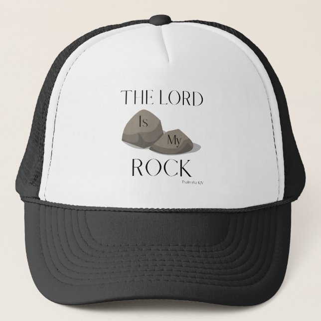 Gorra De Camionero Salmo 18:2 Escritura Biblia Cita KJV (Anverso)