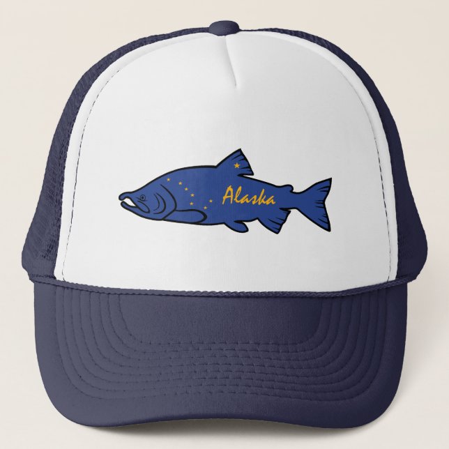 Gorra De Camionero Salmones de Alaska de los pescados (Anverso)