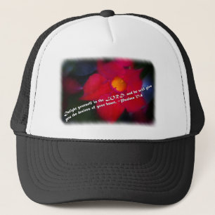 Gorra De Camionero Salmos 37:4 en blanco